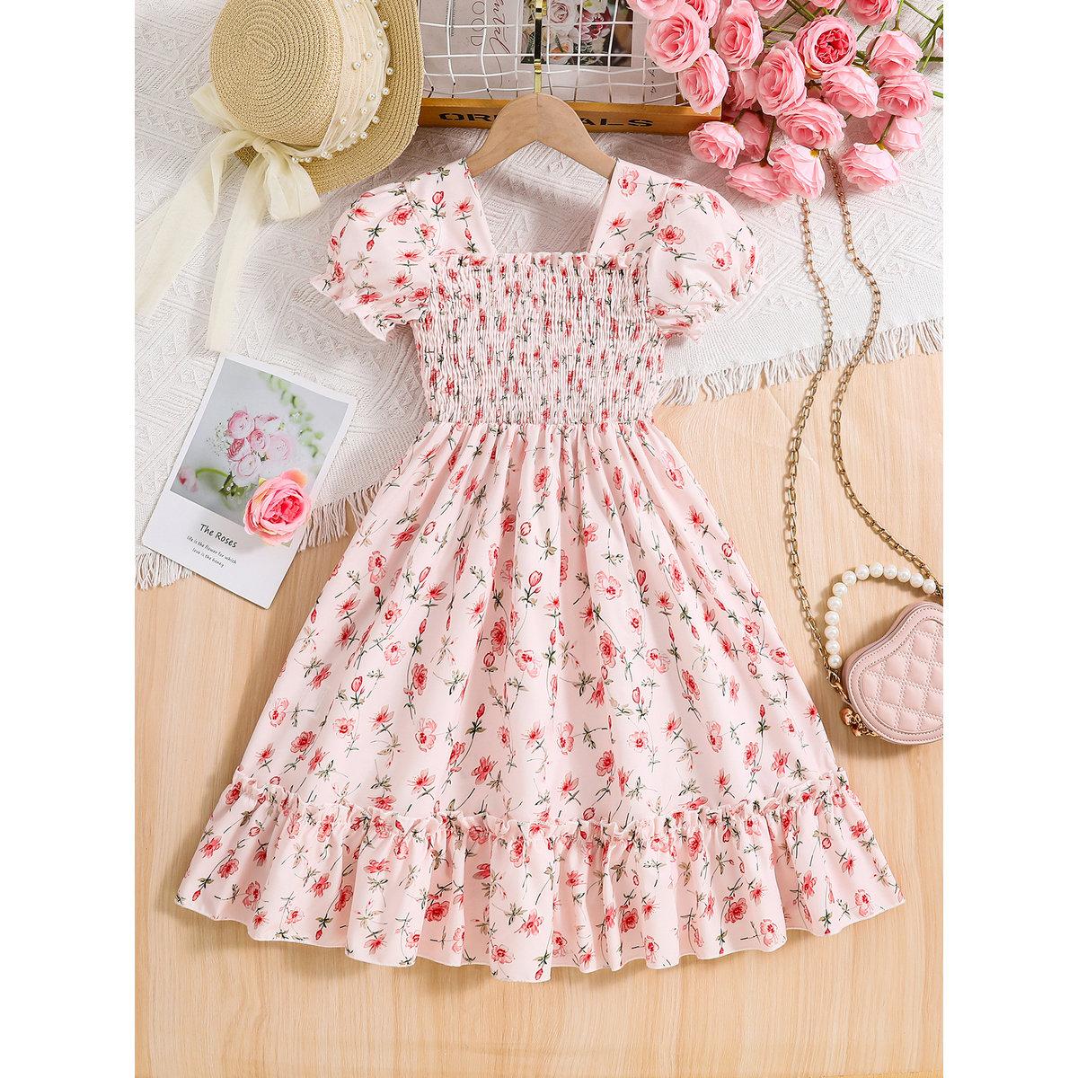 فستان بطبعة زهور مع أكمام منفوخة-girls-clothing-dressesandjumpsuits-image-2