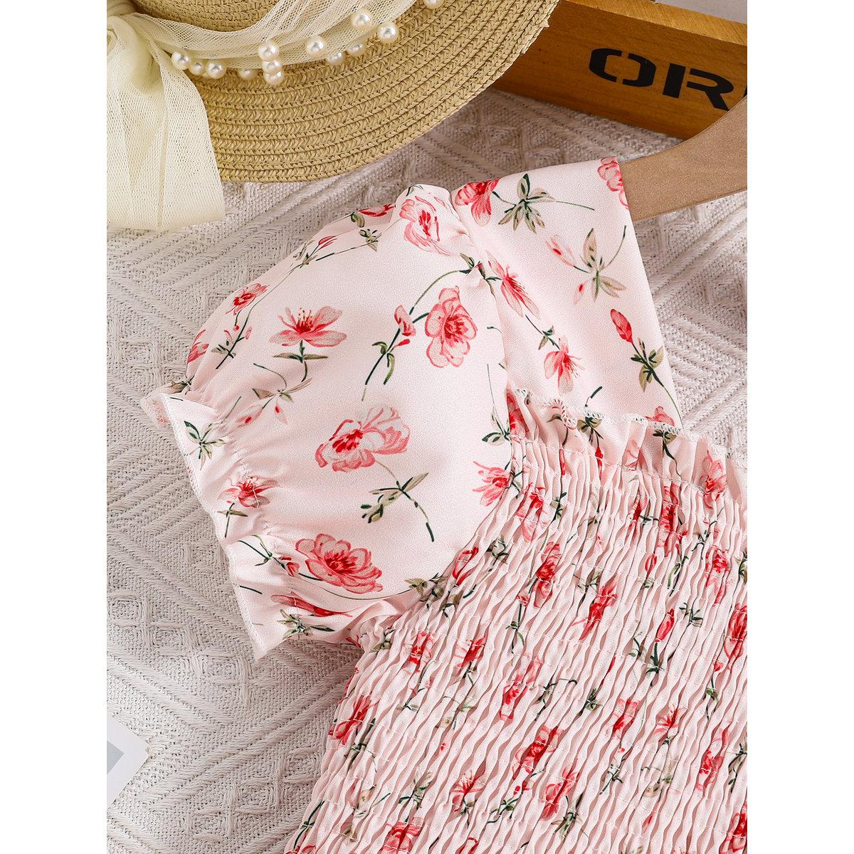 فستان بطبعة زهور مع أكمام منفوخة-girls-clothing-dressesandjumpsuits-image-4
