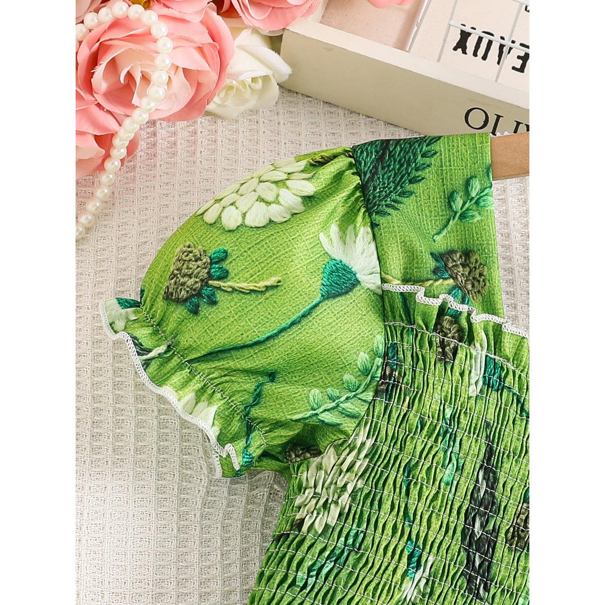 فستان بطبعة زهور وأكمام منفوخة-girls-clothing-dressesandjumpsuits-image-4