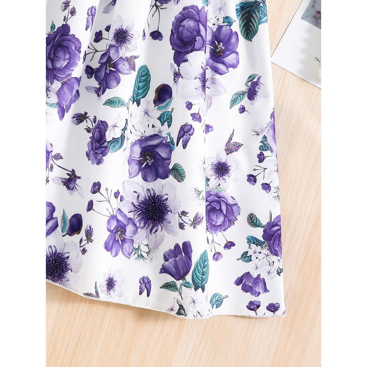 Take Two Girls Floral Print Bow Detail Dress-girls-clothing-dressesandjumpsuits-image-6