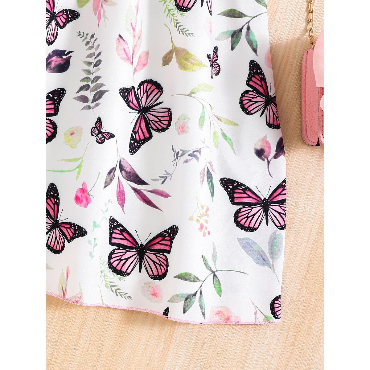 Take Two Girls Butterfly Print Bow Detail Dress-girls-clothing-dressesandjumpsuits-image-6