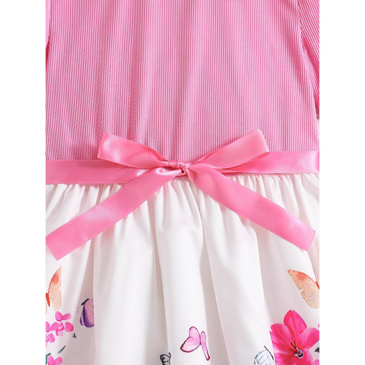 Take Two Girls Floral Print Bow Detail Dress-girls-clothing-dressesandjumpsuits-image-5