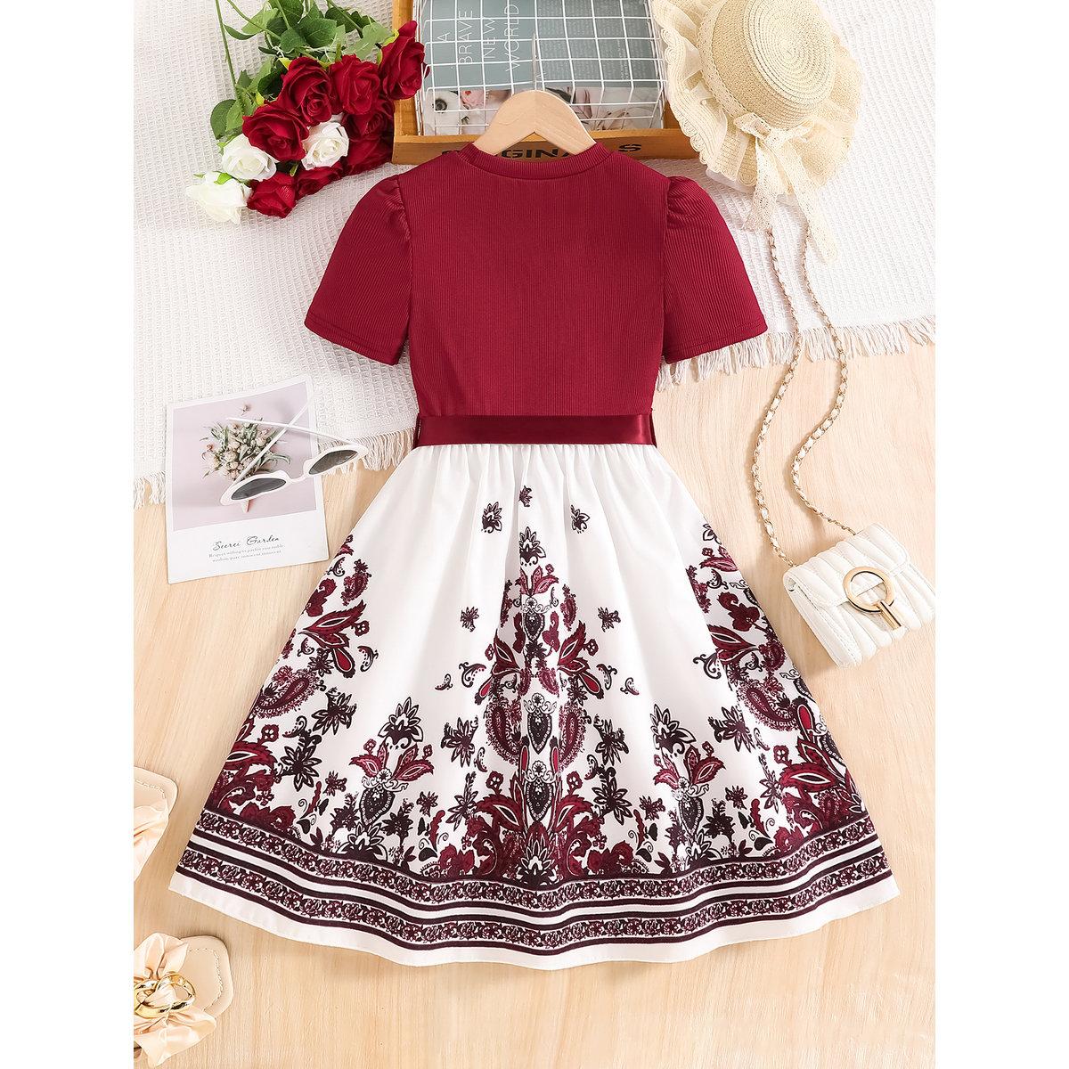 فستان بطبعة بيزلي وتفاصيل فيونكة-girls-clothing-dressesandjumpsuits-image-2