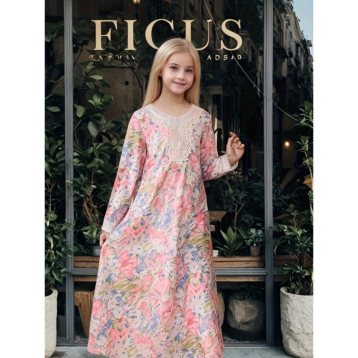 فستان مُطبع بالكامل مع تداخلات دانتيل-girls-clothing-dressesandjumpsuits-image-4