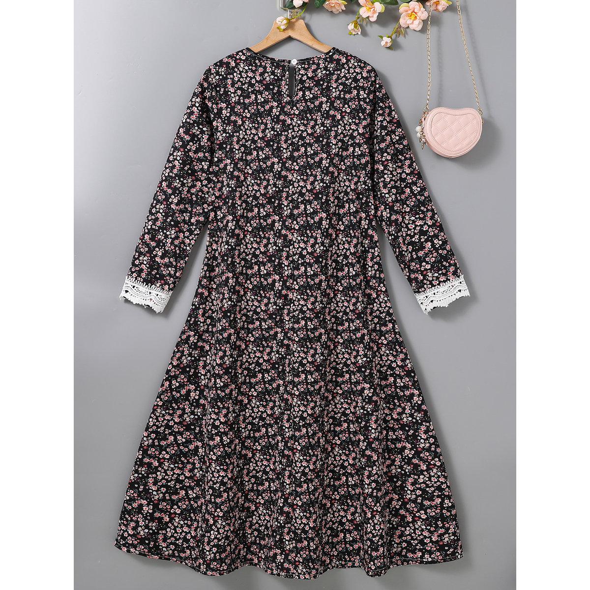 Take Two Teen All Over Print Lace Patchwork Dress-girls-clothing-dressesandjumpsuits-image-2