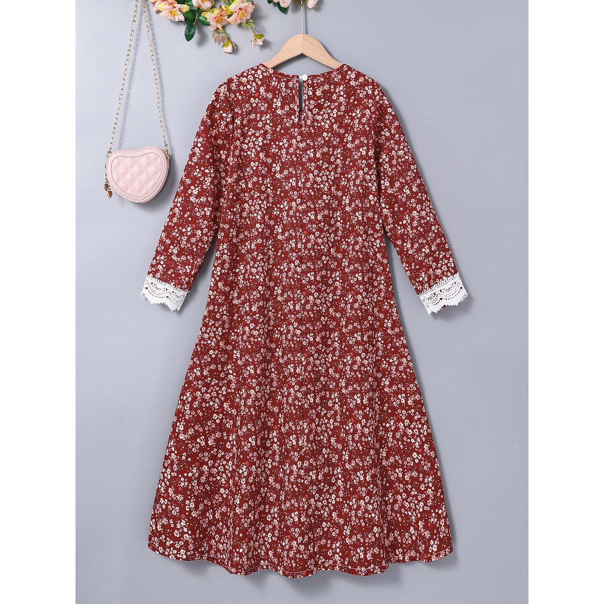 فستان مُطبع بالكامل مع تداخلات دانتيل-girls-clothing-dressesandjumpsuits-image-2