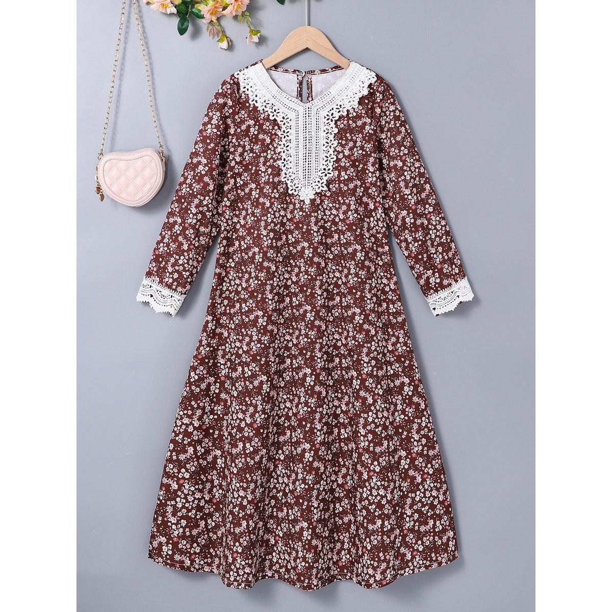 Take Two Teen All Over Print Lace Patchwork Dress-girls-clothing-dressesandjumpsuits-image-1