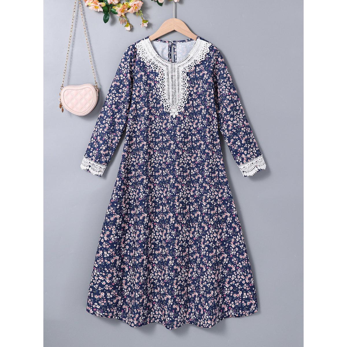 Take Two Teen All Over Print Lace Patchwork Dress-girls-clothing-dressesandjumpsuits-image-1