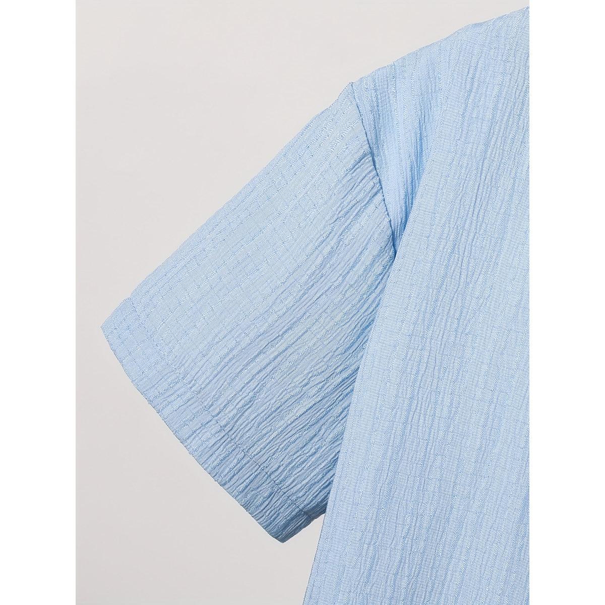 Take Two Teen Blue Textured Button Front Shirt-boys-clothing-shirts-image-5