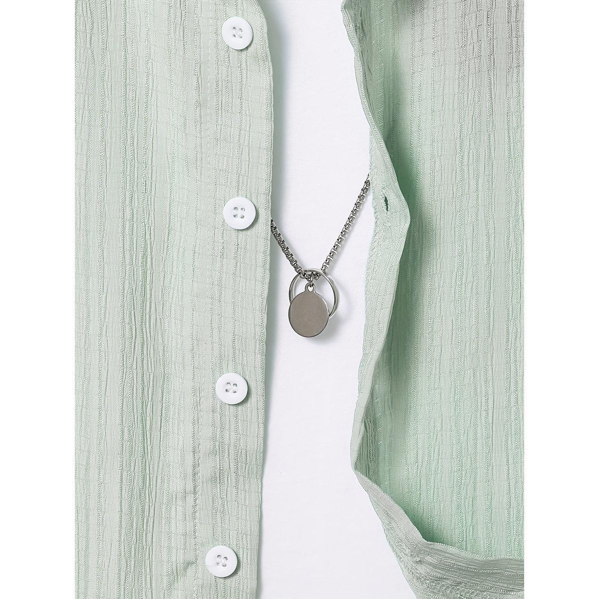 Take Two Teen Green Textured Button Front Shirt-boys-clothing-shirts-image-4
