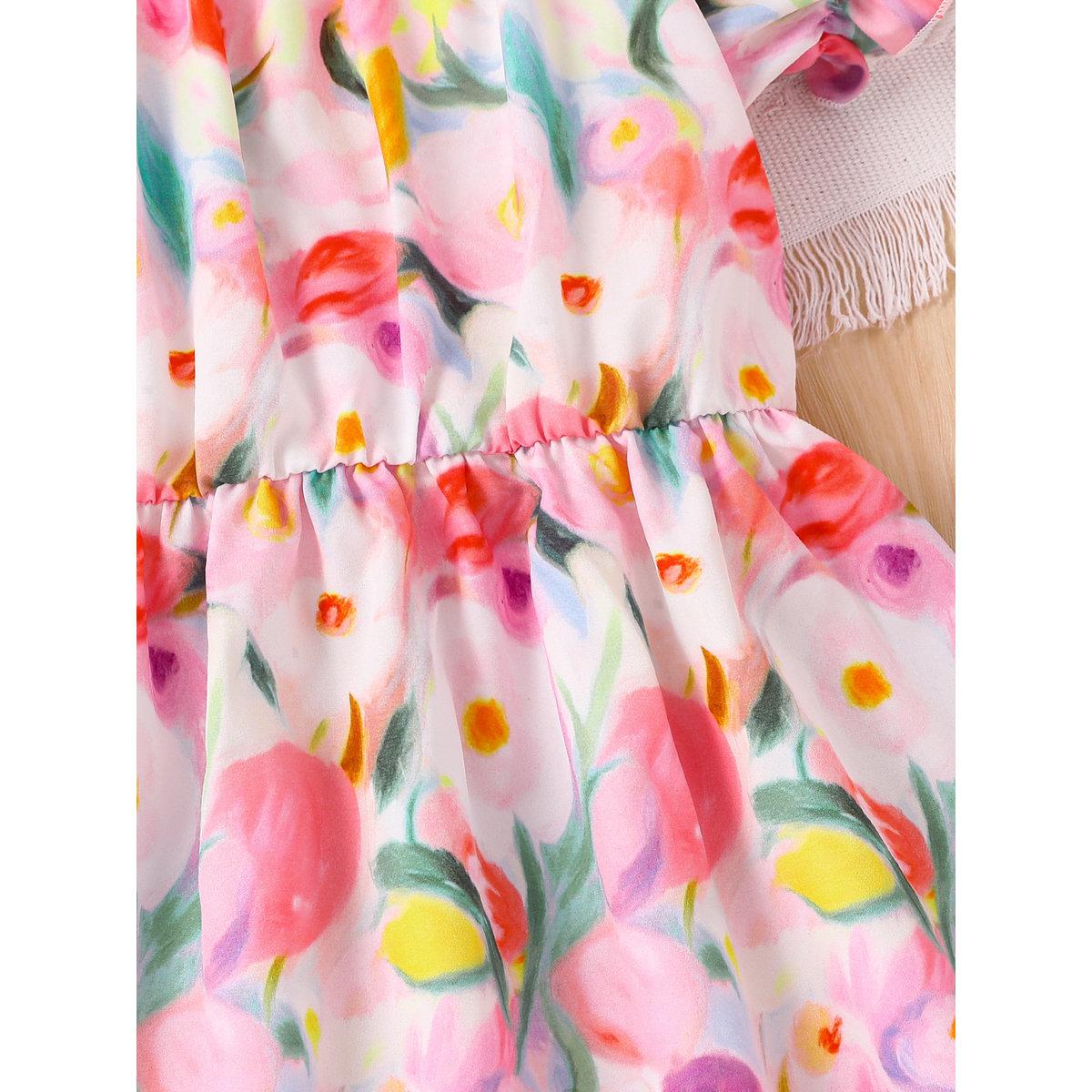 Take Two Girls Floral Square Neck Casual Dress-girls-clothing-dressesandjumpsuits-image-5