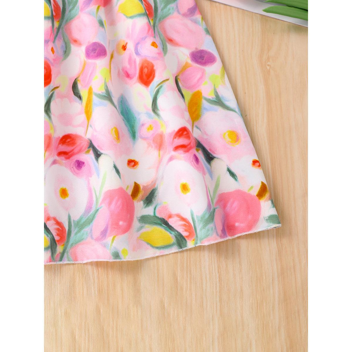 Take Two Girls Floral Square Neck Casual Dress-girls-clothing-dressesandjumpsuits-image-6