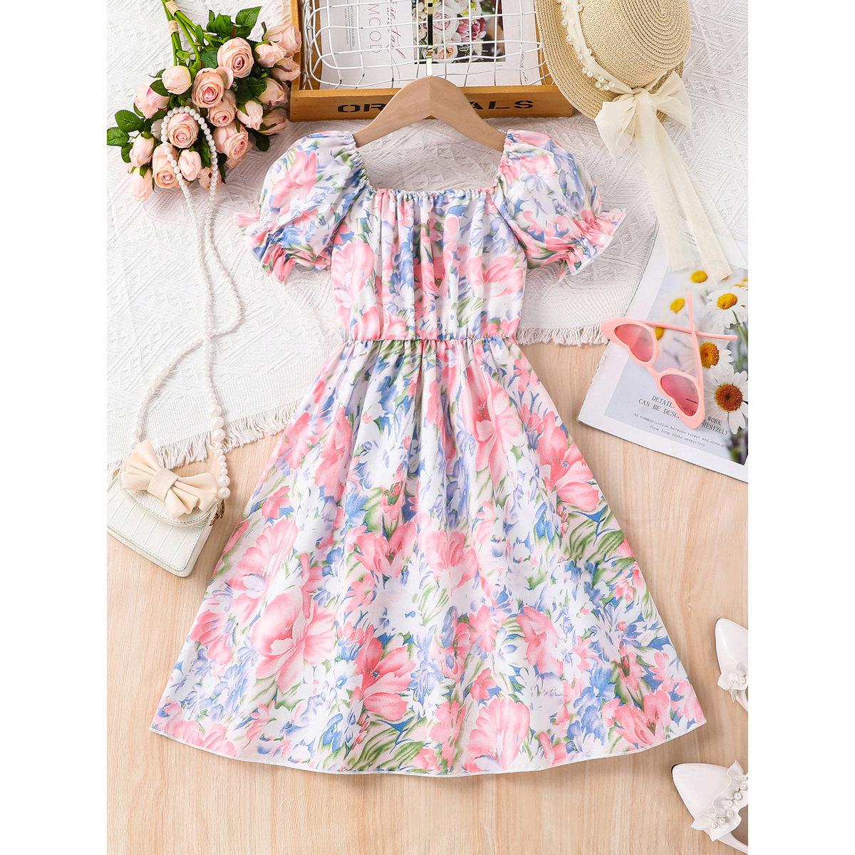 Take Two Multi Floral Print A-Line Dress-girls-clothing-dressesandjumpsuits-image-1
