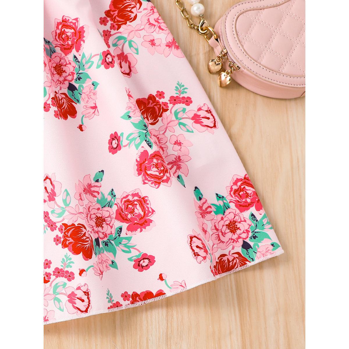 Take Two Pink Floral Puff Sleeves A-Line Dress-girls-clothing-dressesandjumpsuits-image-6