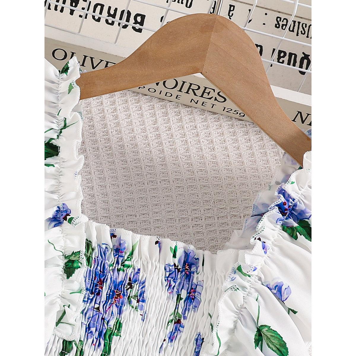 فستان بطبعة زهور وأكمام كشكش-girls-clothing-dressesandjumpsuits-image-3