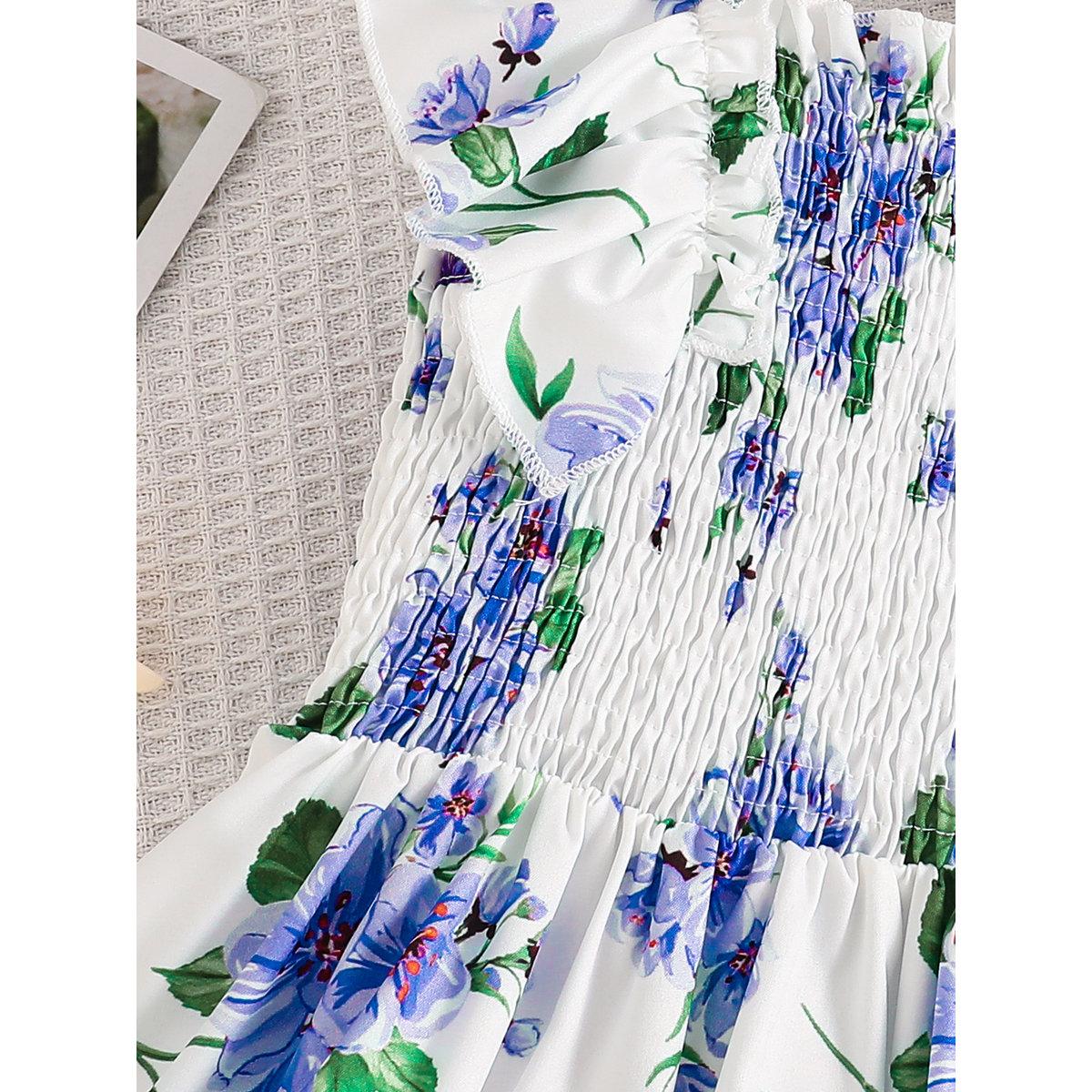 فستان بطبعة زهور وأكمام كشكش-girls-clothing-dressesandjumpsuits-image-5
