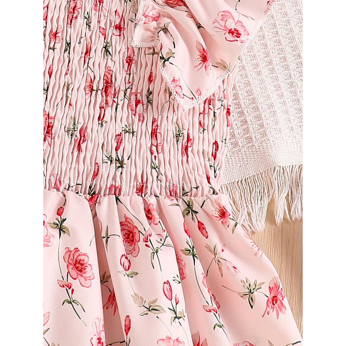 فستان بطبعة زهور وأكمام كشكش-girls-clothing-dressesandjumpsuits-image-5