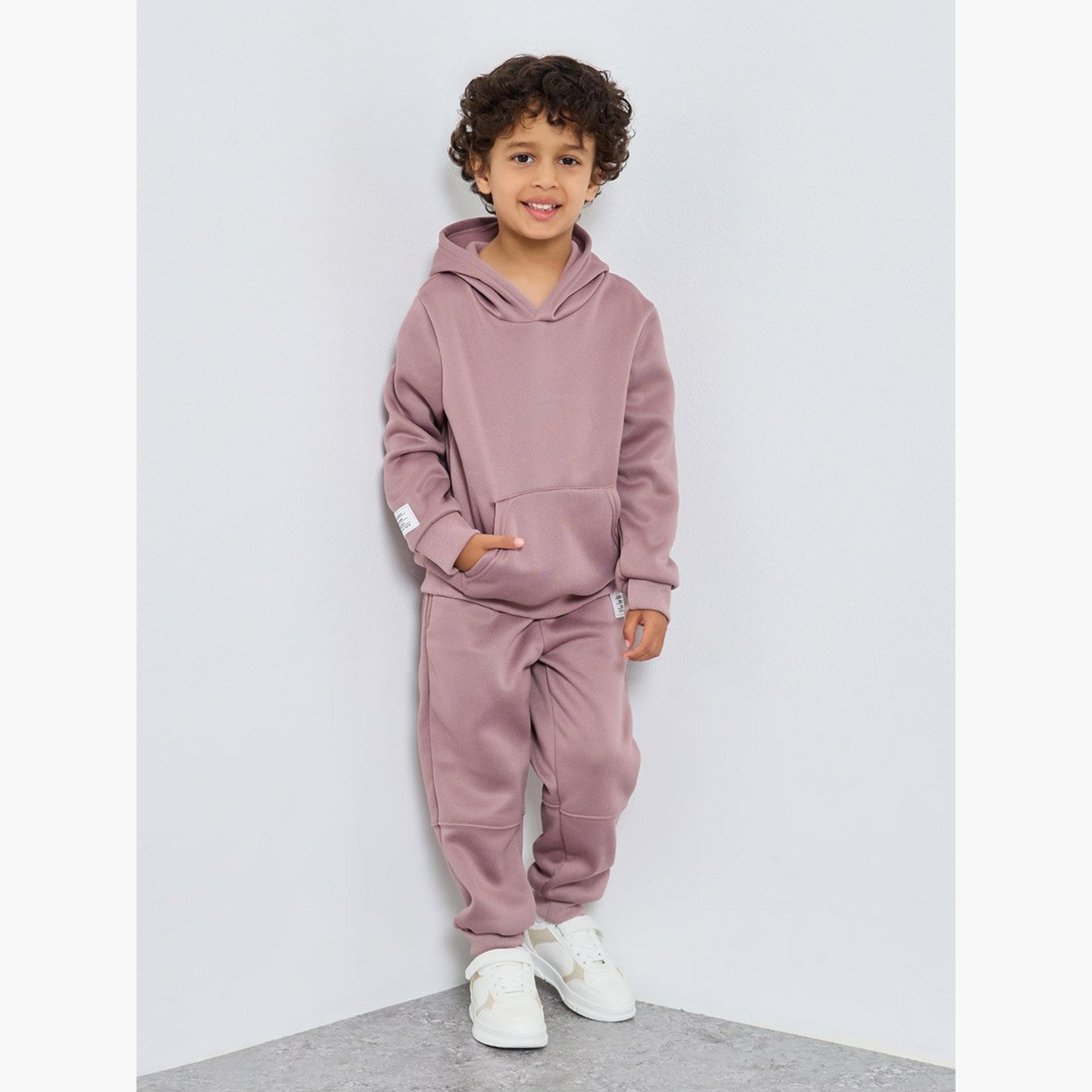 ستايلي - طقم هودي وبنطال رياضي للأولاد لون أرجواني-boys-clothing-setsandcoords-image-1