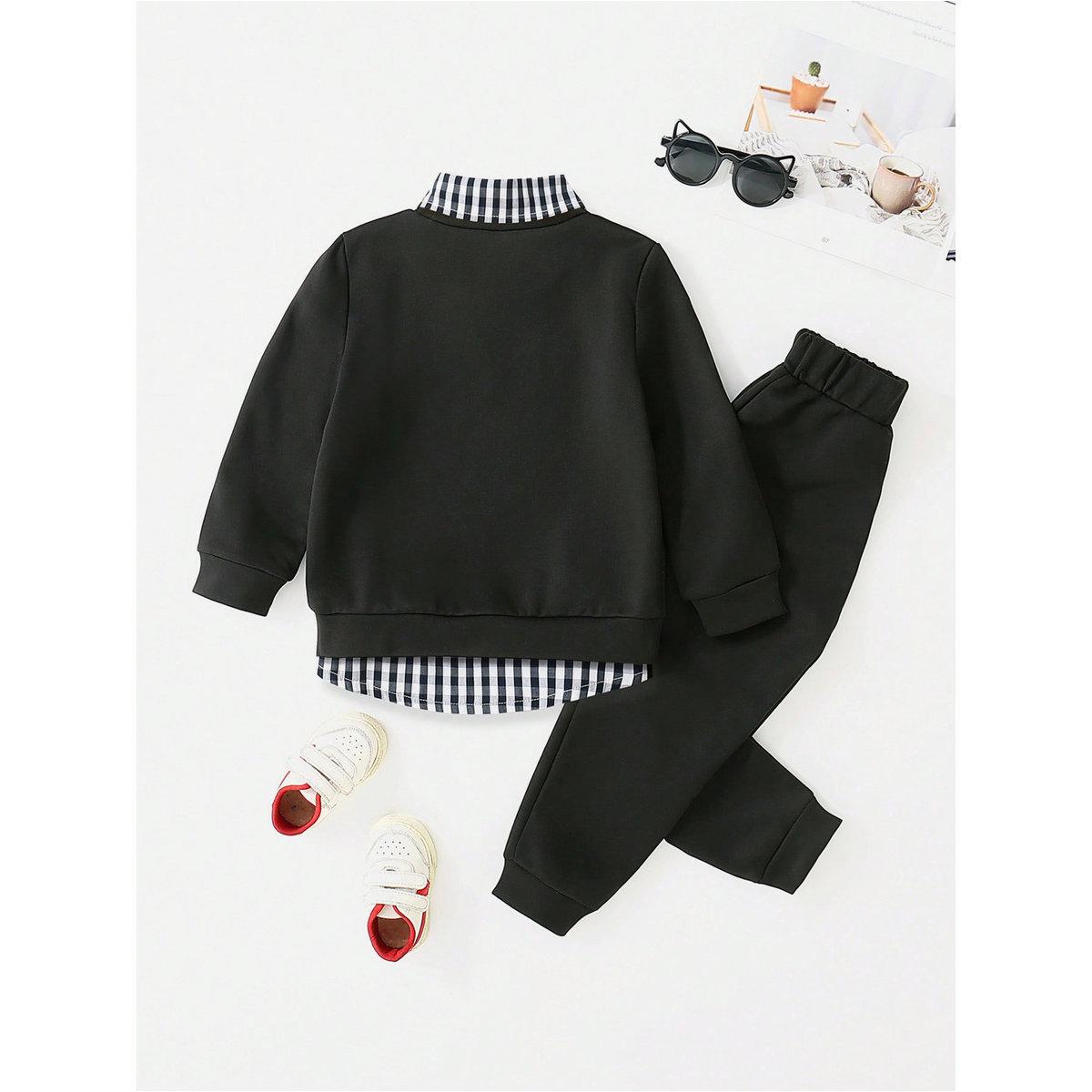 Take Two Boys Black Solid Sweatshirt and Joggers Set-boys-clothing-setsandcoords-image-2