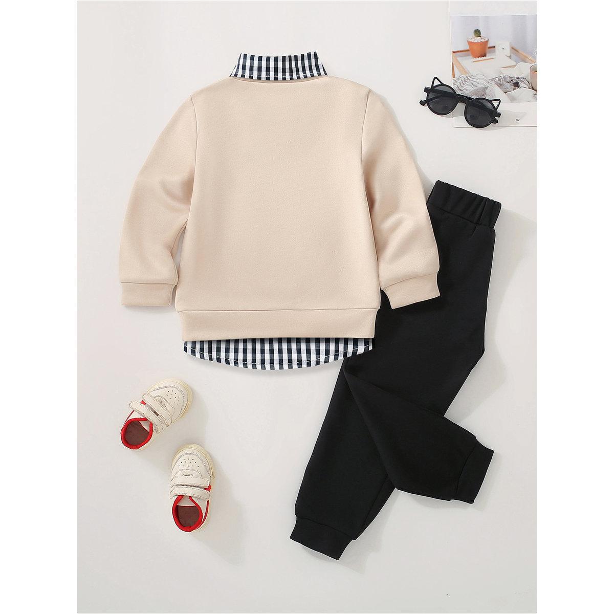 Take Two Boys Beige Solid Sweatshirt and Joggers Set-boys-clothing-setsandcoords-image-2
