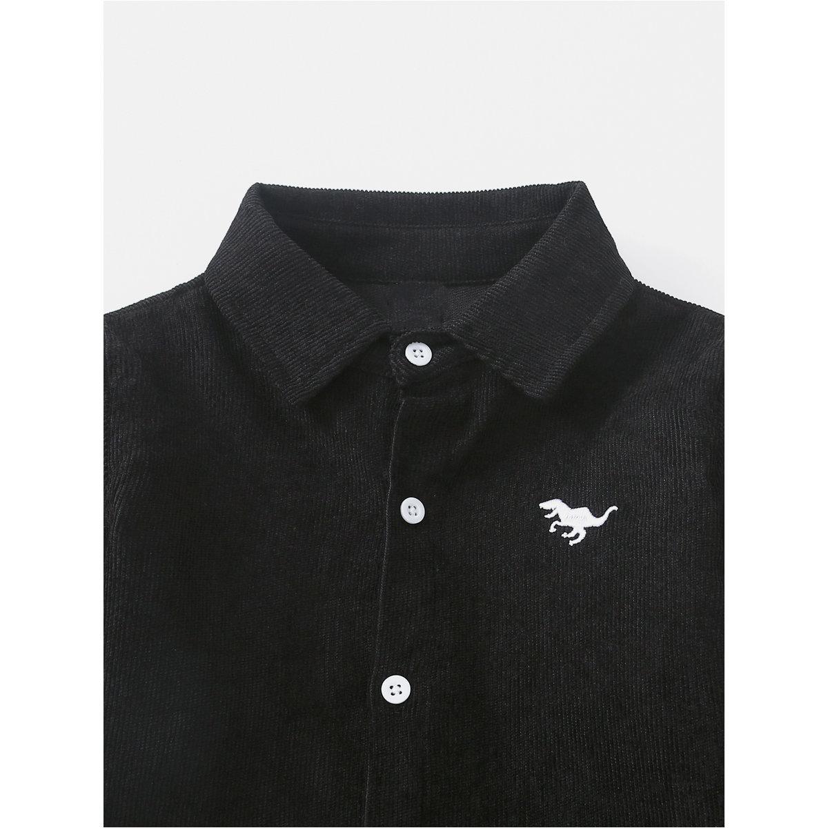 Take Two Boys Black Corduroy Shirt with Buttons-boys-clothing-shirts-image-3