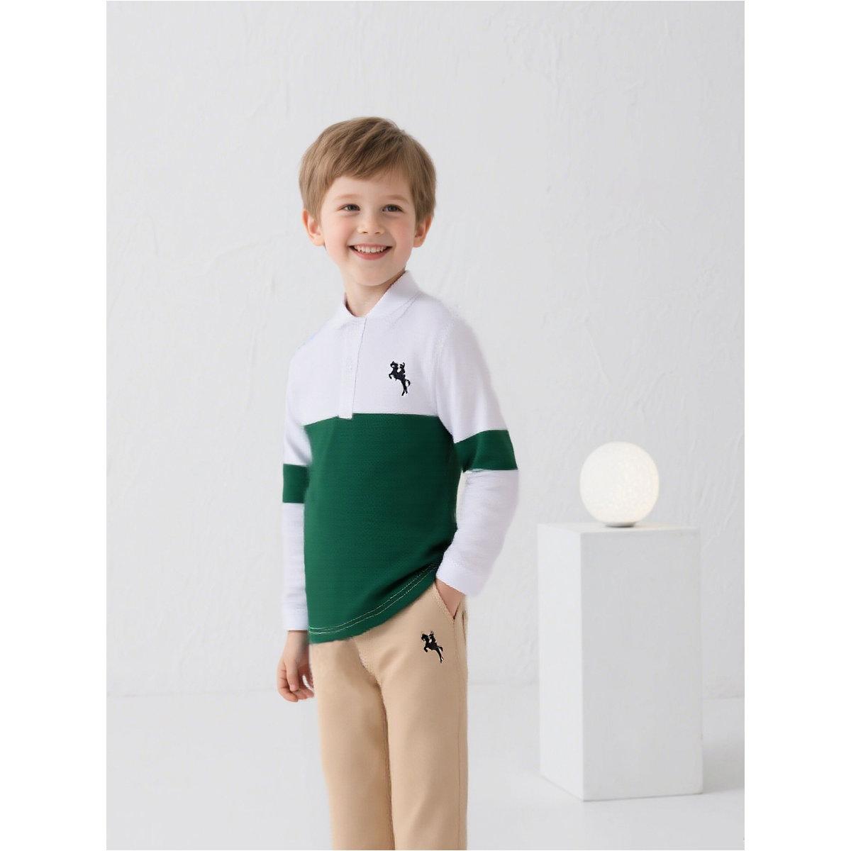 طقم من بنطال وتيشيرت بولو بنمط كُتل الألوان-boys-clothing-setsandcoords-image-7