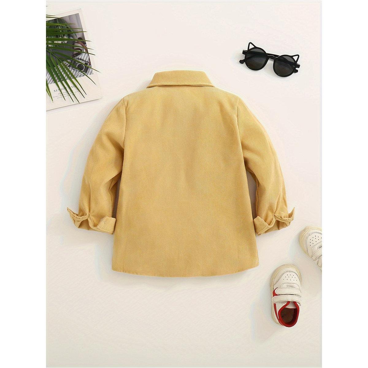 Take Two Boys Mustard Corduroy Shirt with Buttons-boys-clothing-shirts-image-2