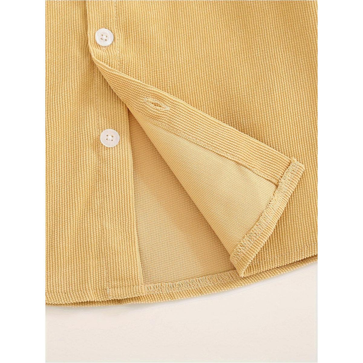 Take Two Boys Mustard Corduroy Shirt with Buttons-boys-clothing-shirts-image-4