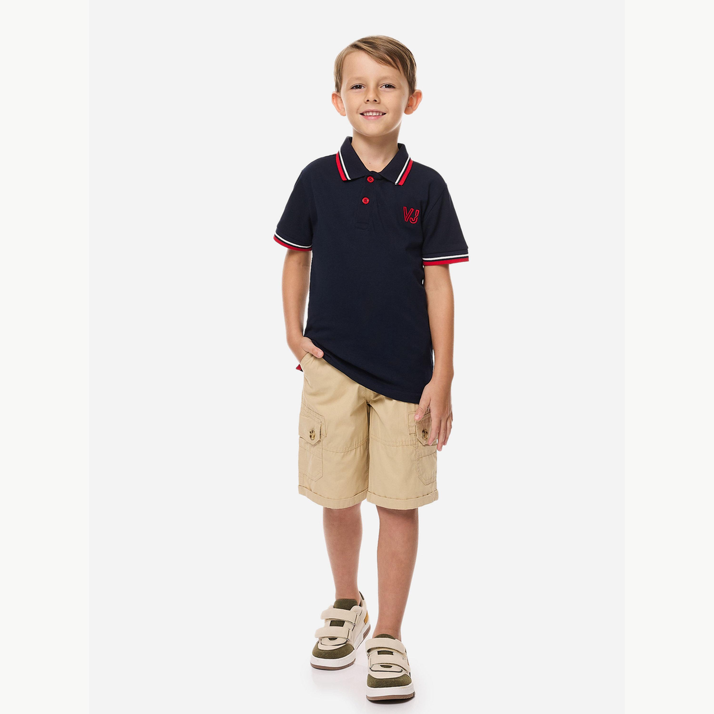 شورت كارجو سادة مع فتحات حزام-boys-clothing-bottoms-shorts-image-2
