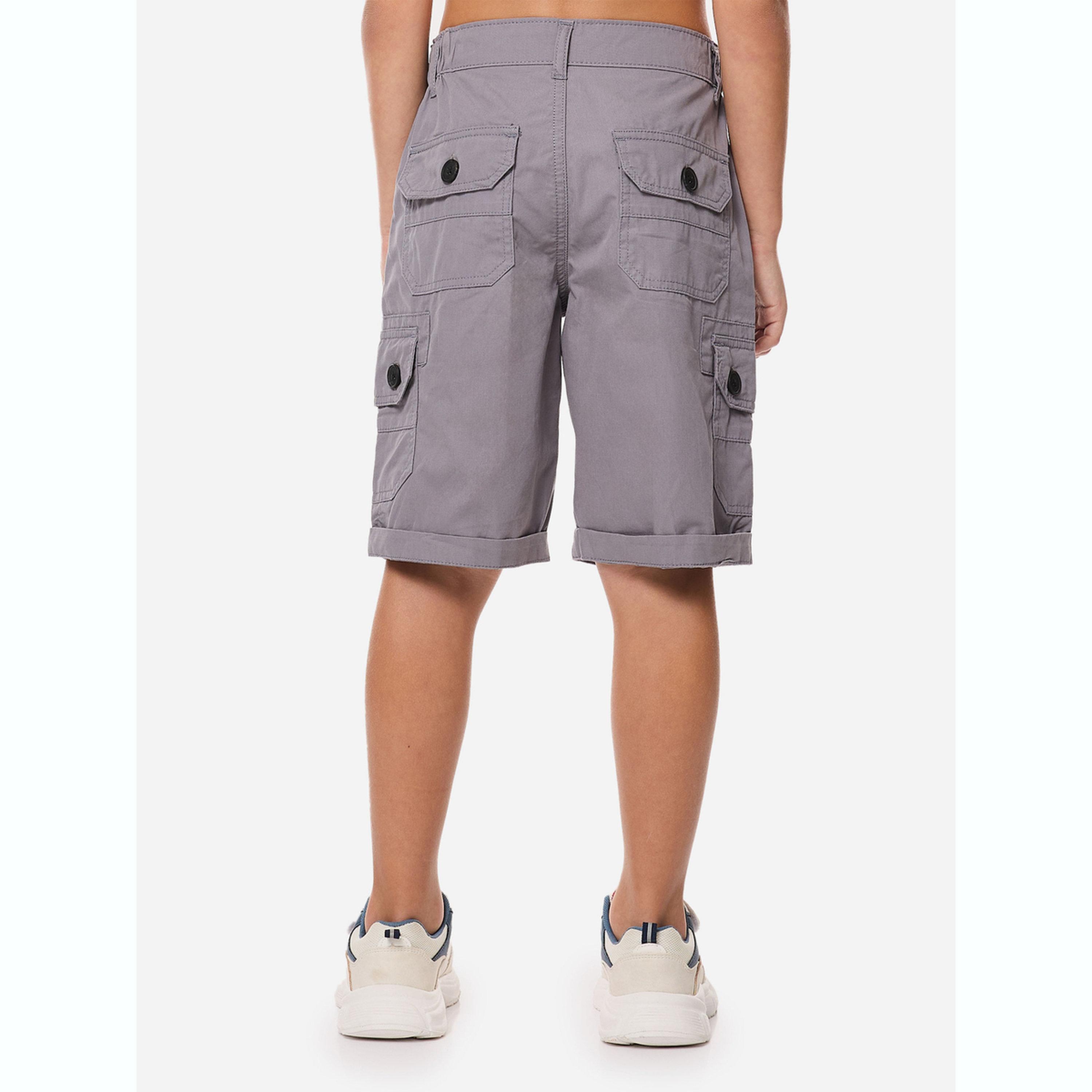 Victor and Jane X Styli Boys Solid Cargo Shorts with Belt Loops-boys-clothing-bottoms-shorts-image-4