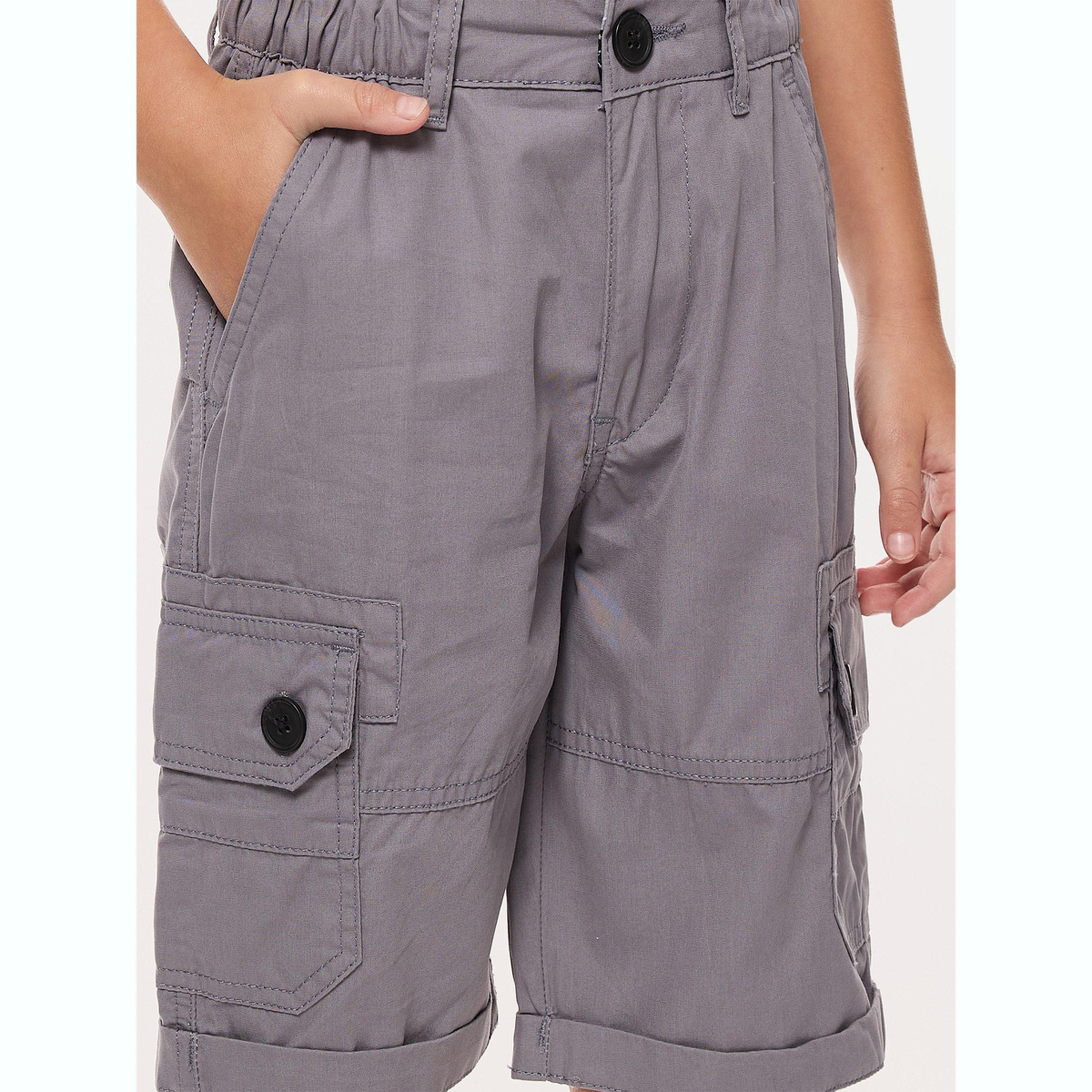 Victor and Jane X Styli Boys Solid Cargo Shorts with Belt Loops-boys-clothing-bottoms-shorts-image-5