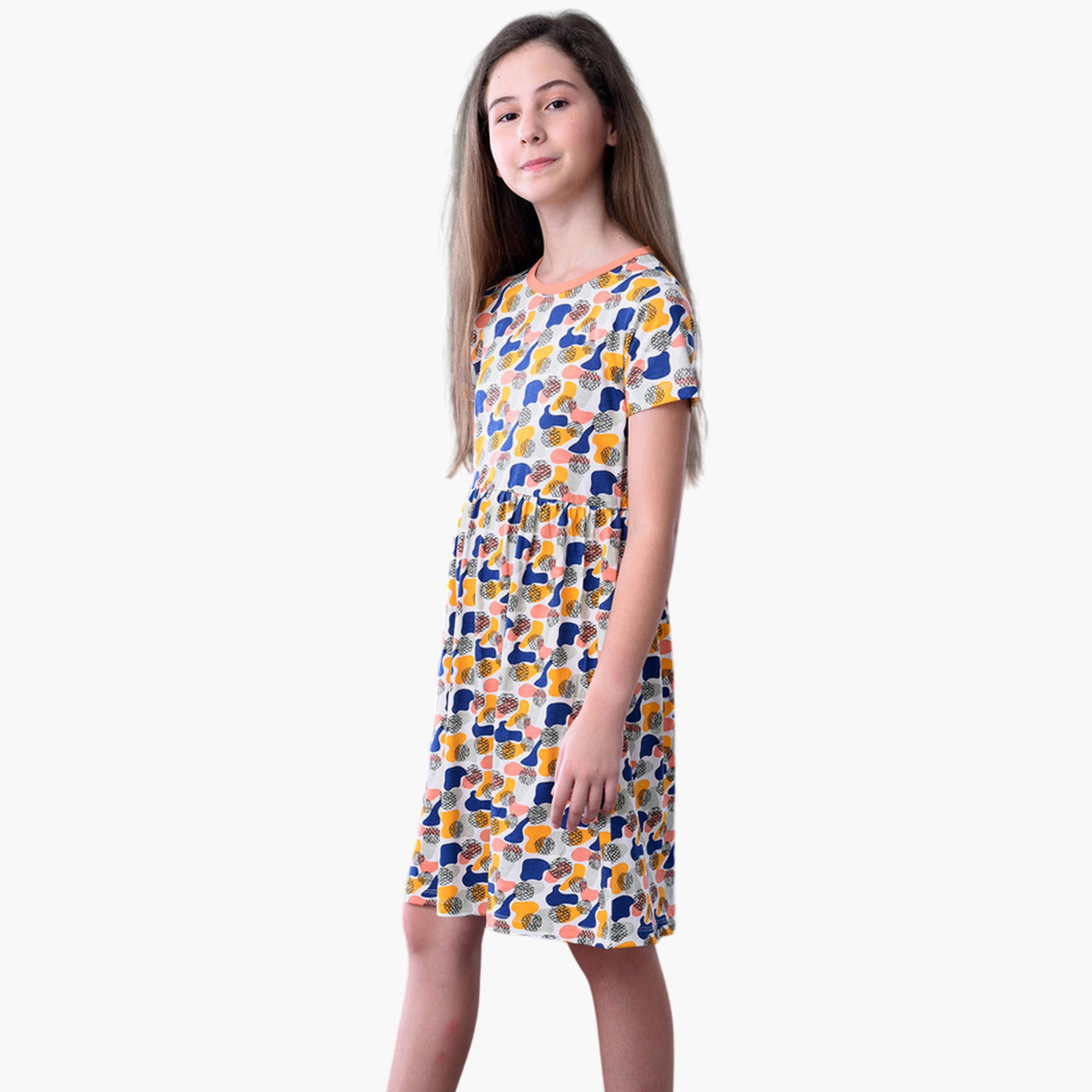 مجموعة من 2 ح فستان مُطبع بالكامل بأكمام قصيرة-girls-clothing-dressesandjumpsuits-image-3