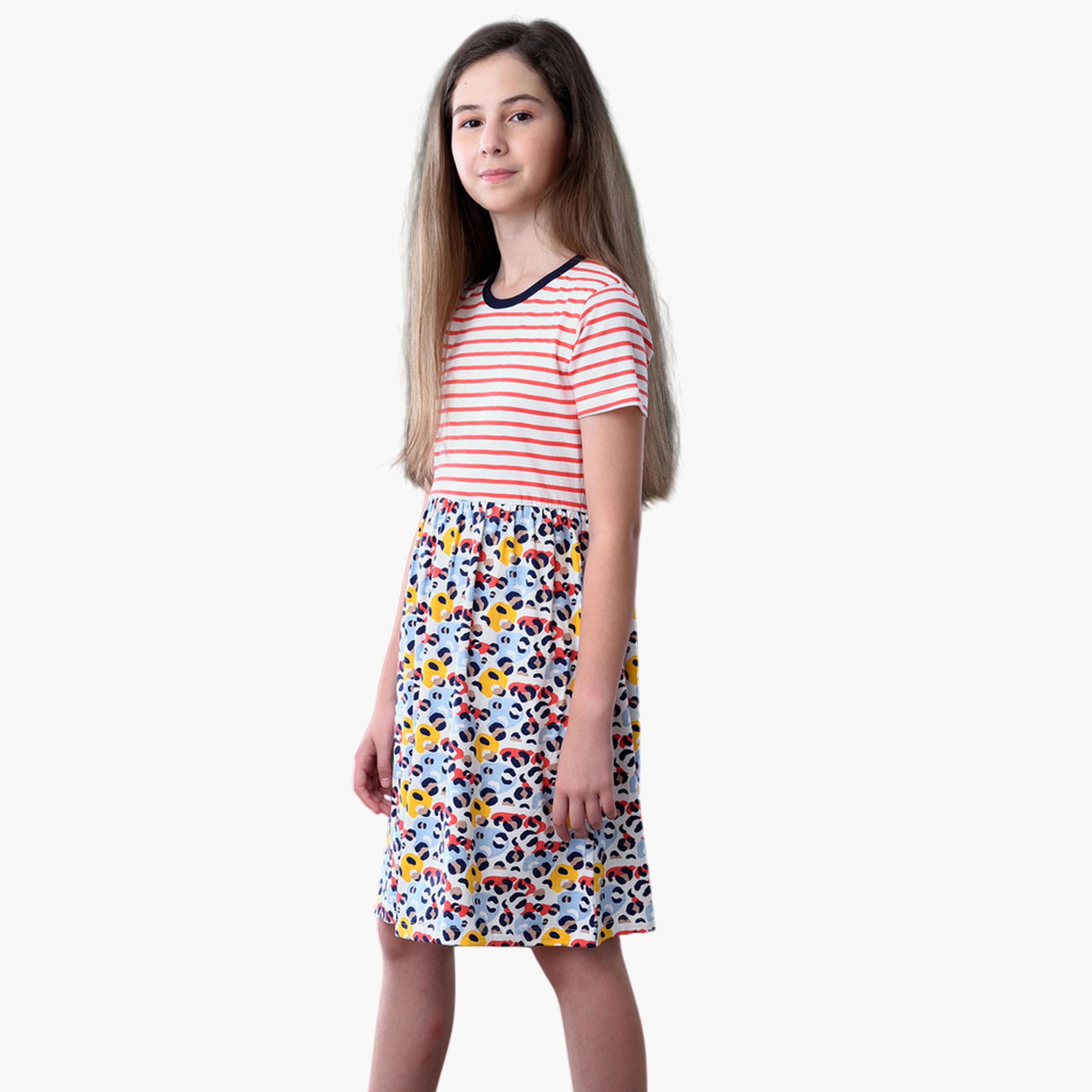 مجموعة من 2 ح فستان مُطبع بالكامل بأكمام قصيرة-girls-clothing-dressesandjumpsuits-image-6