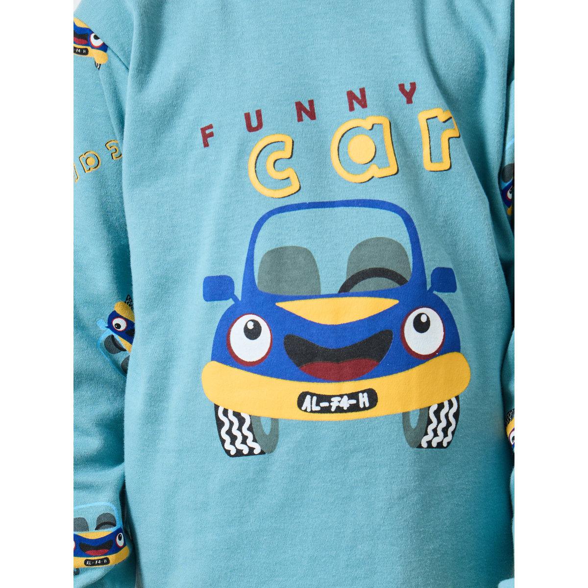 Styli Boys Car Graphic Top and Pyjama Set-boys-clothing-nightwear-image-3