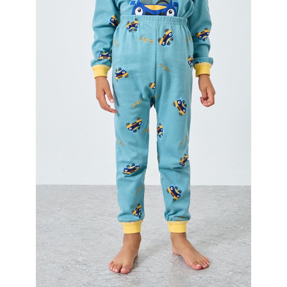 Styli Boys Car Graphic Top and Pyjama Set-boys-clothing-nightwear-image-5