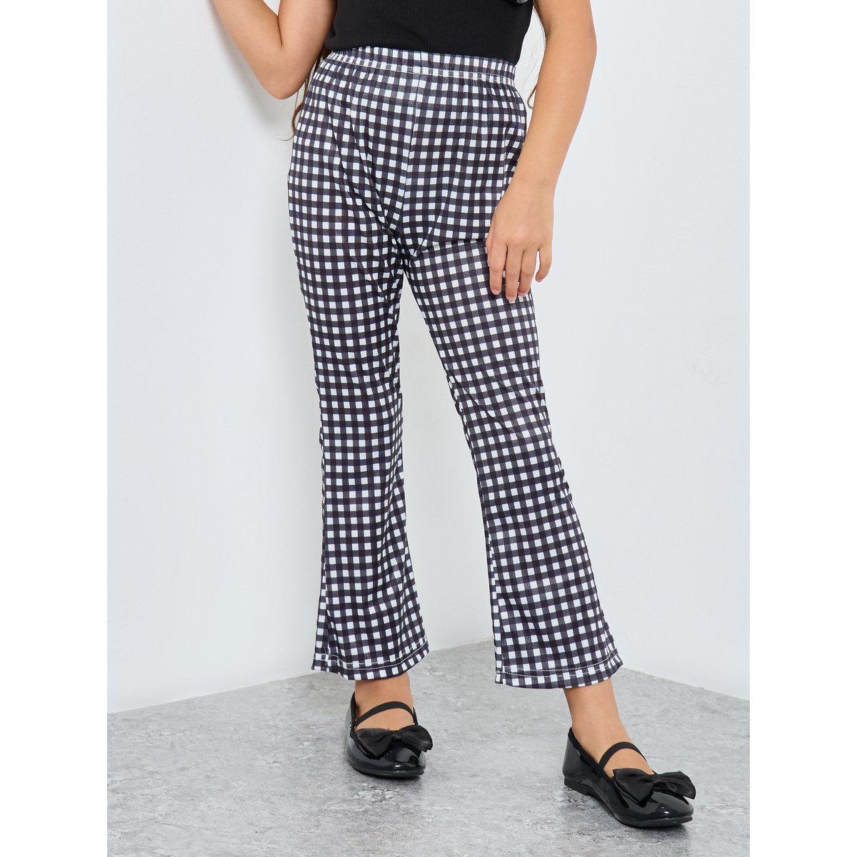 ليقنز بطبعة مربعات وحافة واسعة-girls-clothing-bottoms-leggings-image-1