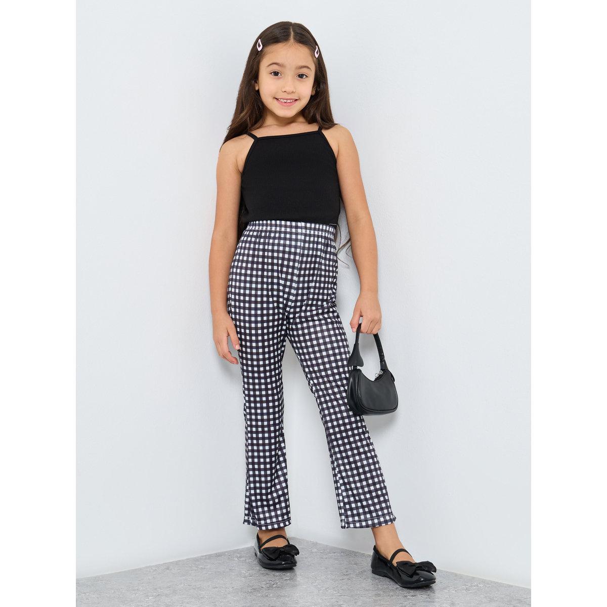 ليقنز بطبعة مربعات وحافة واسعة-girls-clothing-bottoms-leggings-image-2