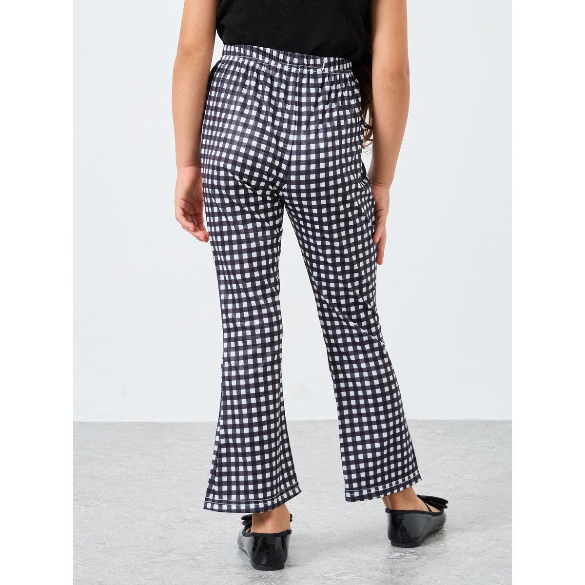 Styli Girls Checkered Flared Leggings-girls-clothing-bottoms-leggings-image-4