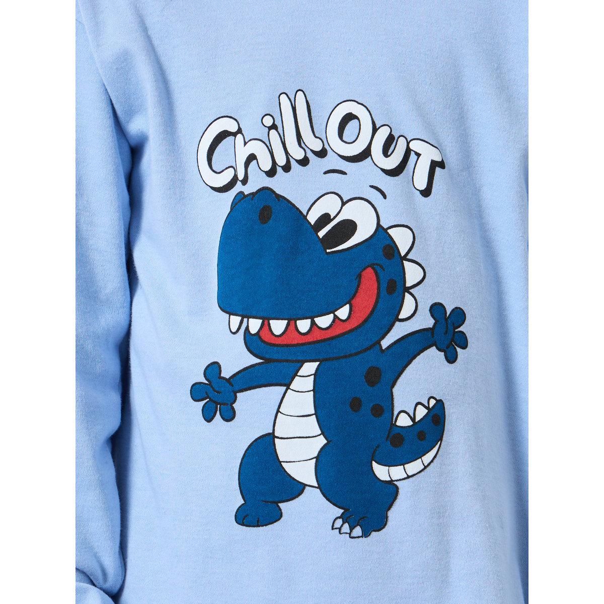 Styli Boy Blue Dinosaur Graphic T-Shirt and Pyjama Set-boys-clothing-nightwear-image-3