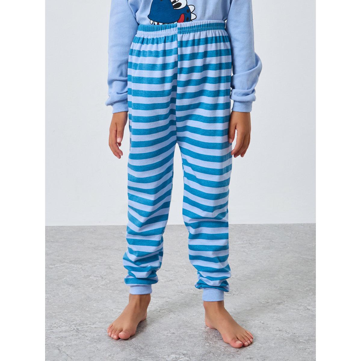 Styli Boy Blue Dinosaur Graphic T-Shirt and Pyjama Set-boys-clothing-nightwear-image-5