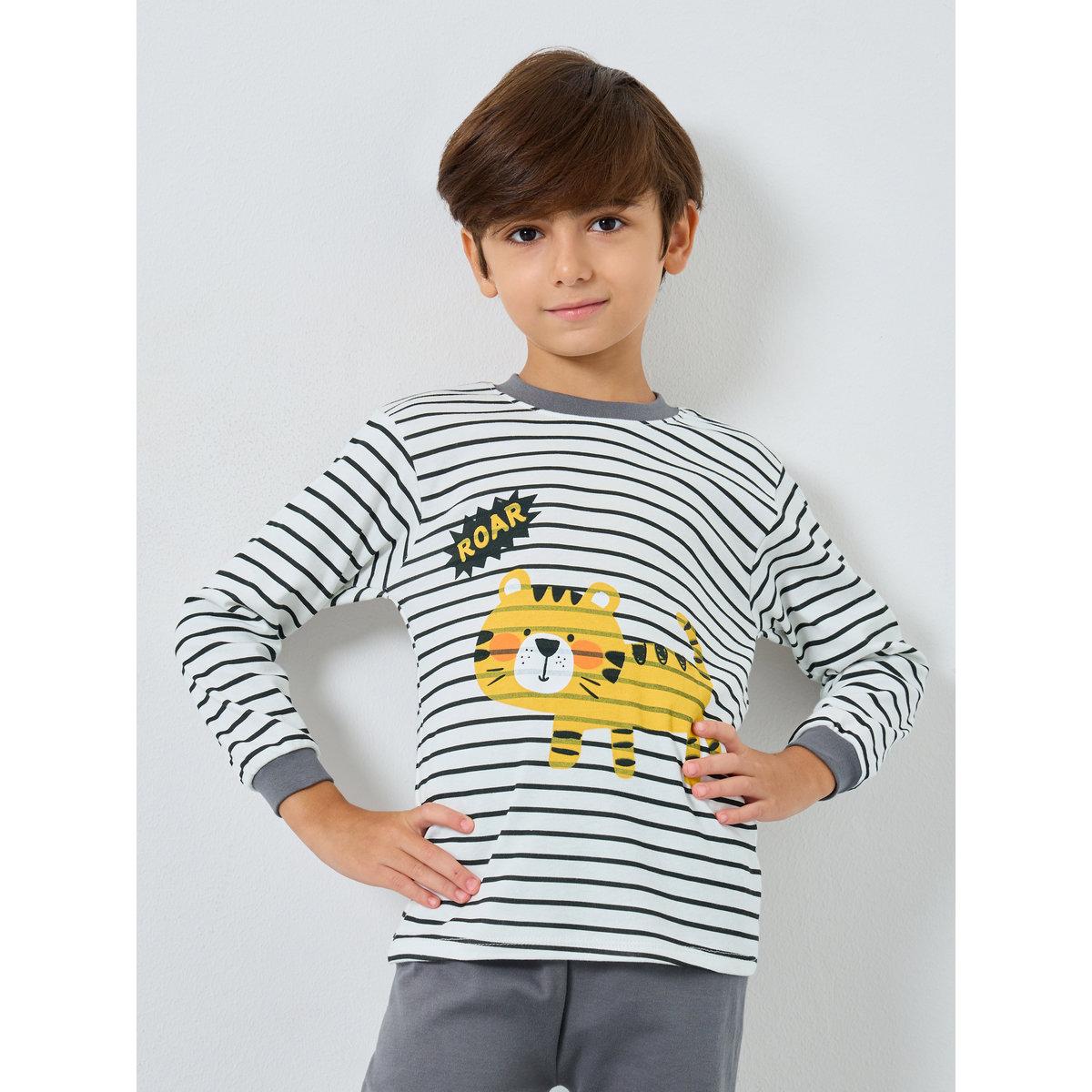 Styli Boys Tiger Graphic T-Shirt and Pyjama Set-boys-clothing-nightwear-image-2