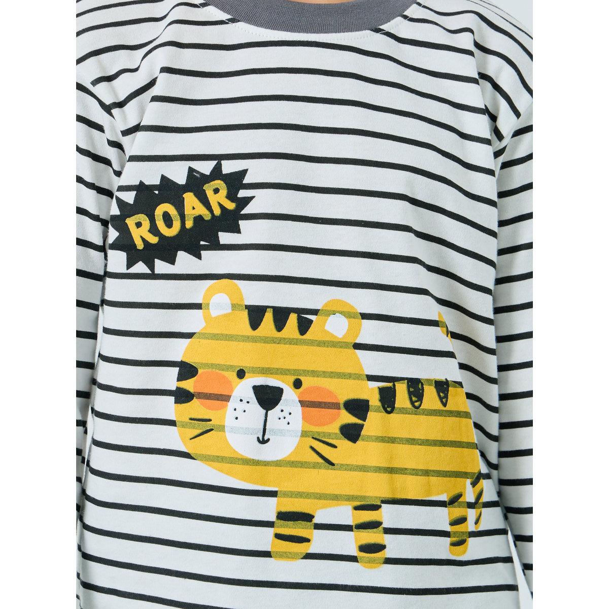 Styli Boys Tiger Graphic T-Shirt and Pyjama Set-boys-clothing-nightwear-image-3