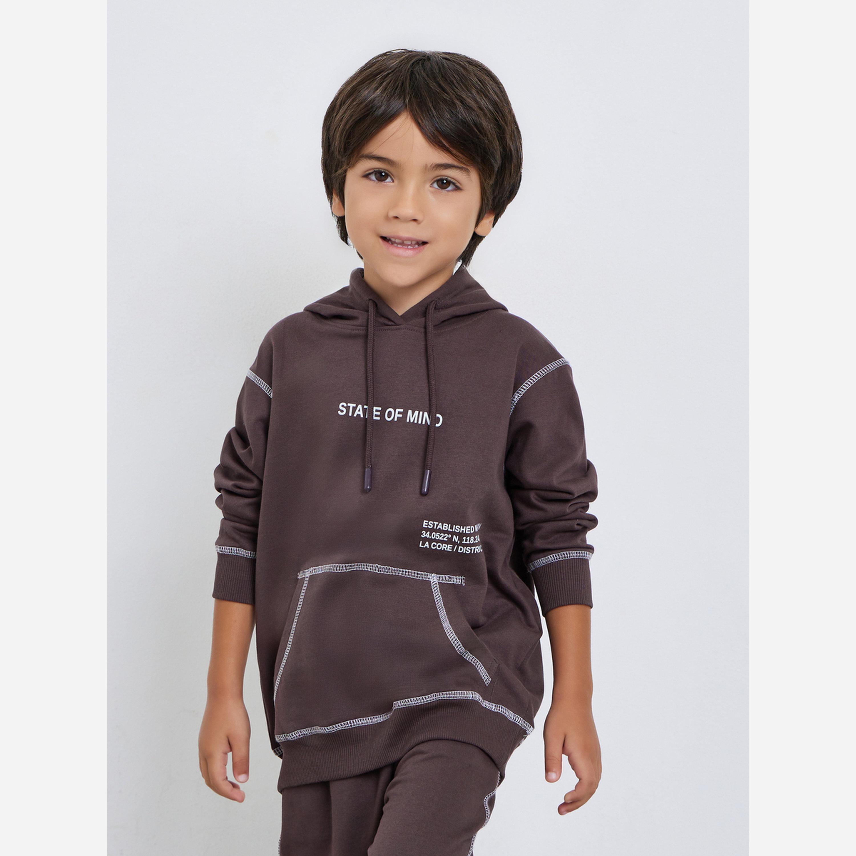 Styli Boys Brown Hoodie and Joggers Set-boys-clothing-setsandcoords-image-2