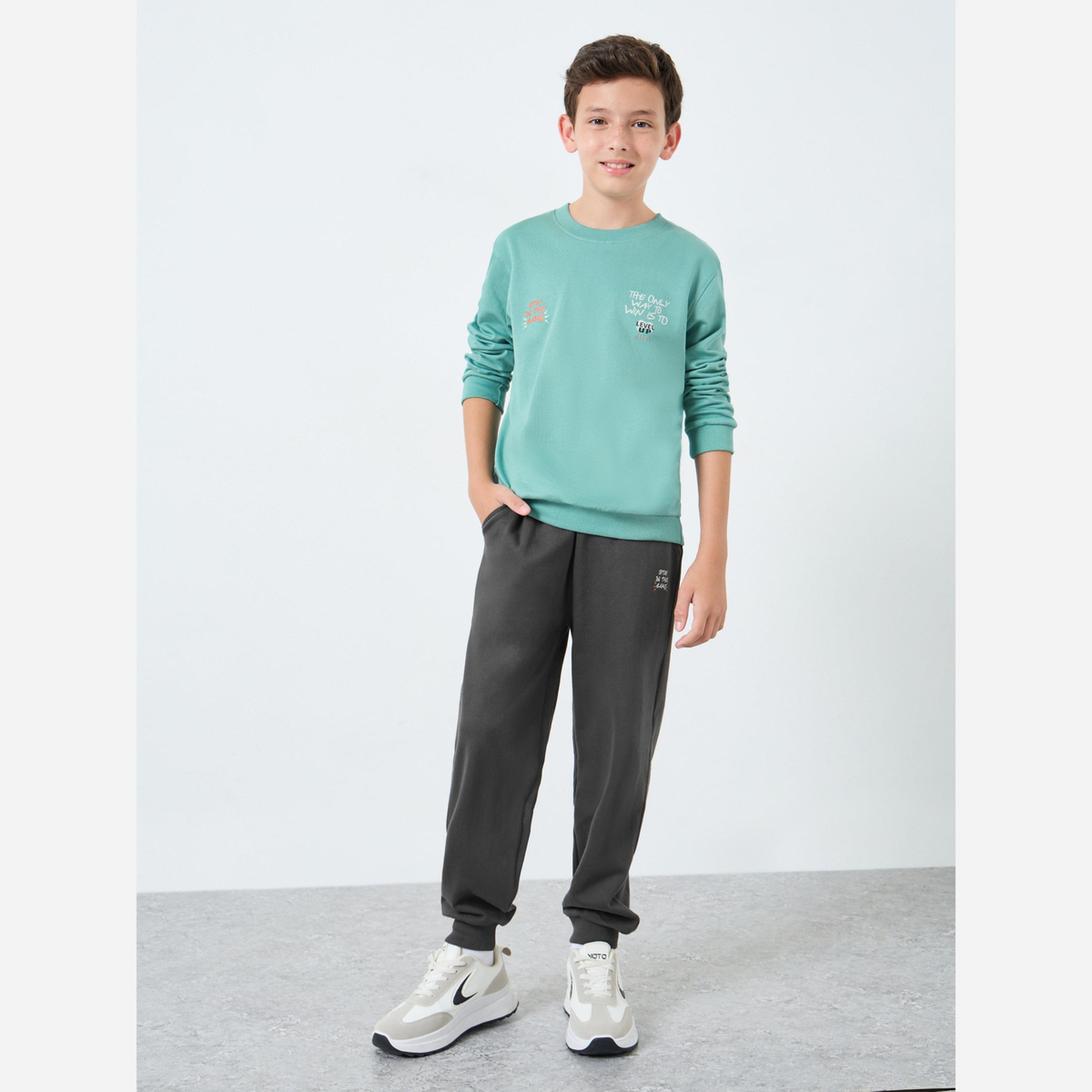 Styli Boys Graphic Sweatshirt and Jogger Set-boys-clothing-setsandcoords-image-1