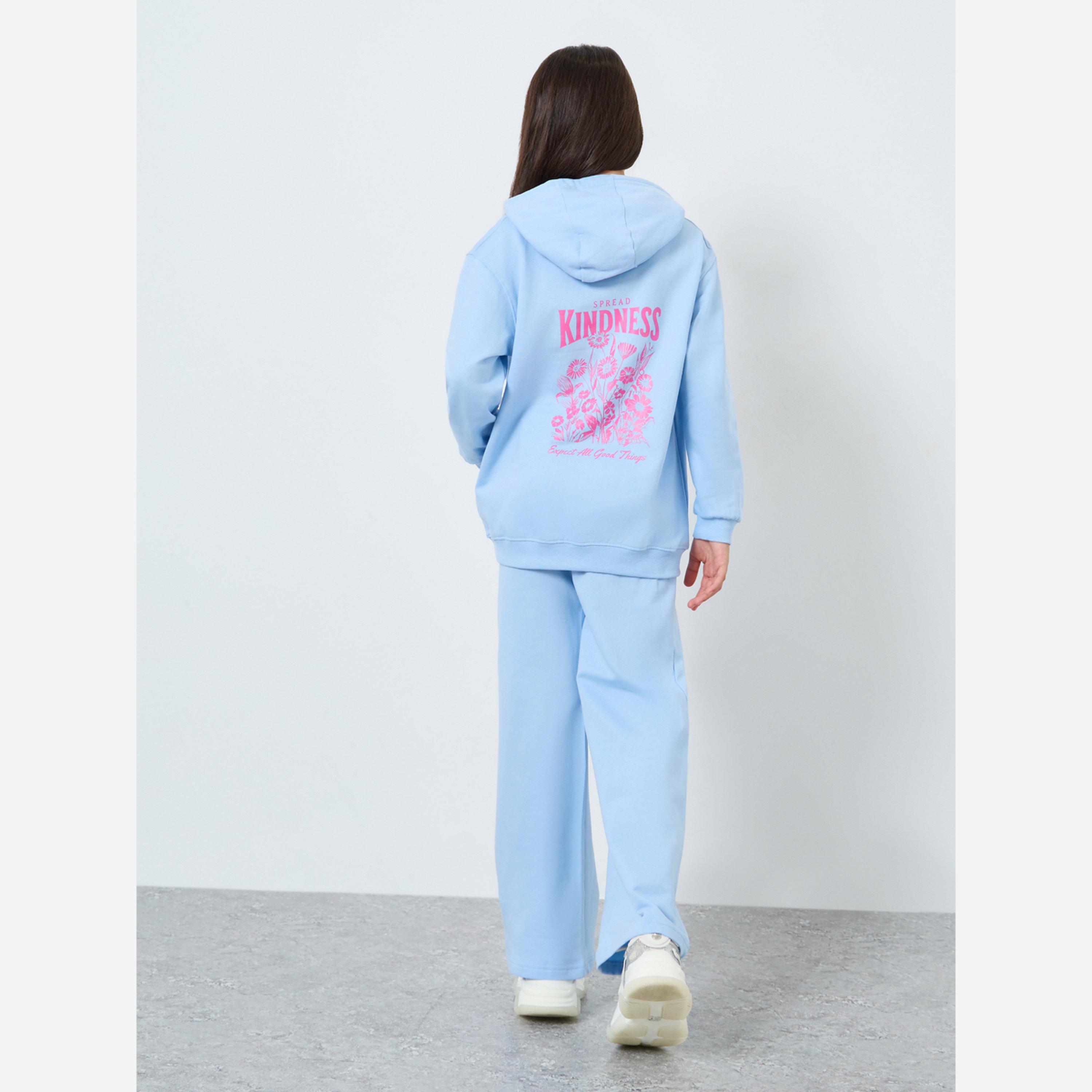 ستايلي - طقم هودي قطن لون أزرق فاتح للبنات مع بنطال واسع الساقين-girls-clothing-setsandcoords-image-6