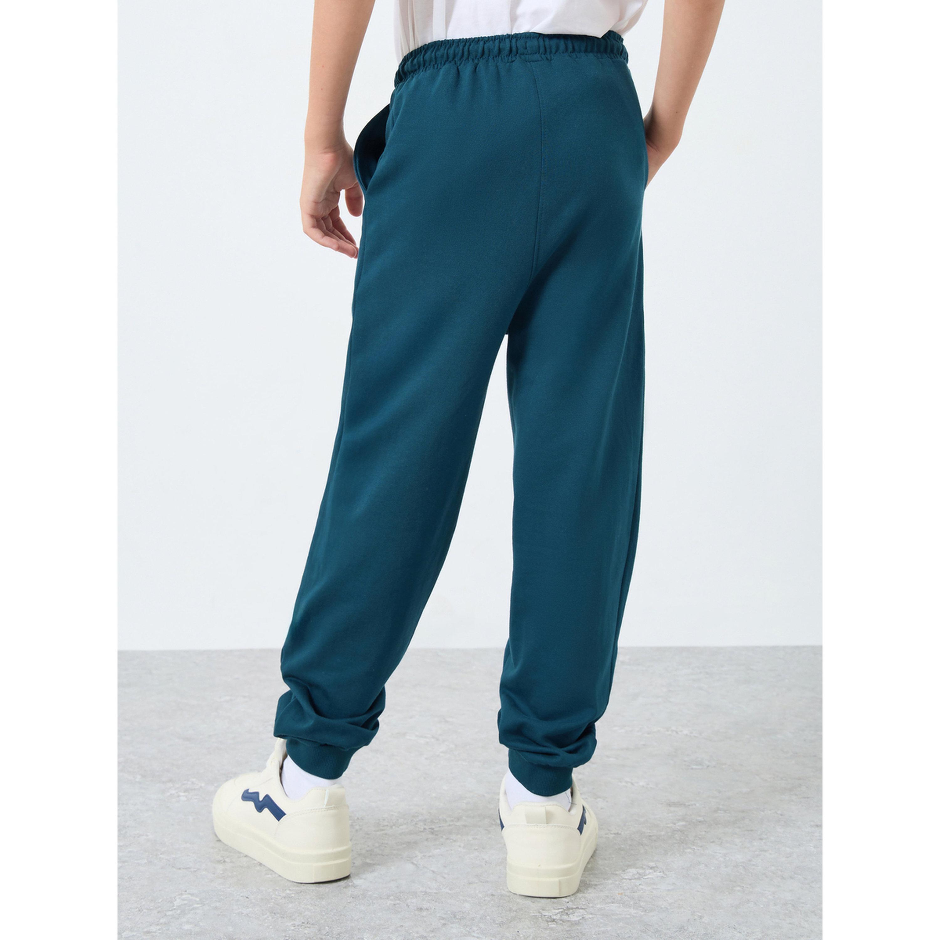 Styli Kids Blue Cotton Joggers with Drawstring Waist-boys-clothing-bottoms-joggersandtrackpants-image-4