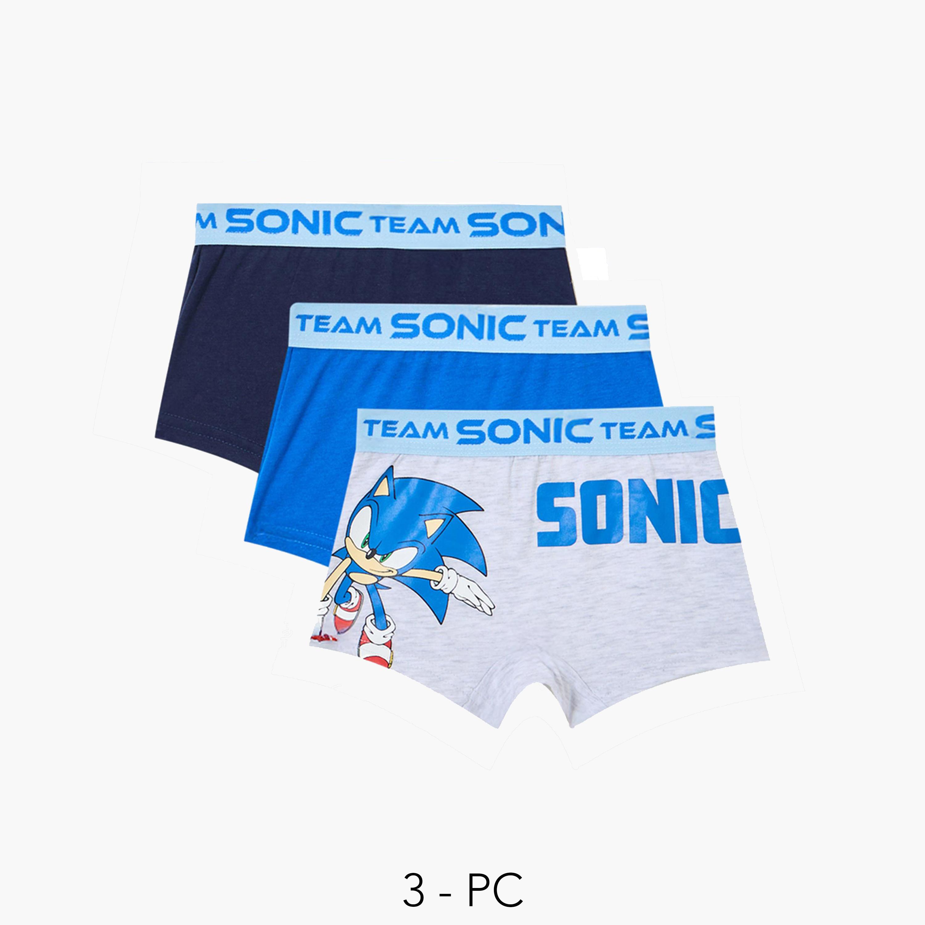 Styli Pack of 3 - Boys Hedgehog Sonic Print Briefs-boys-clothing-bottoms-shorts-image-1
