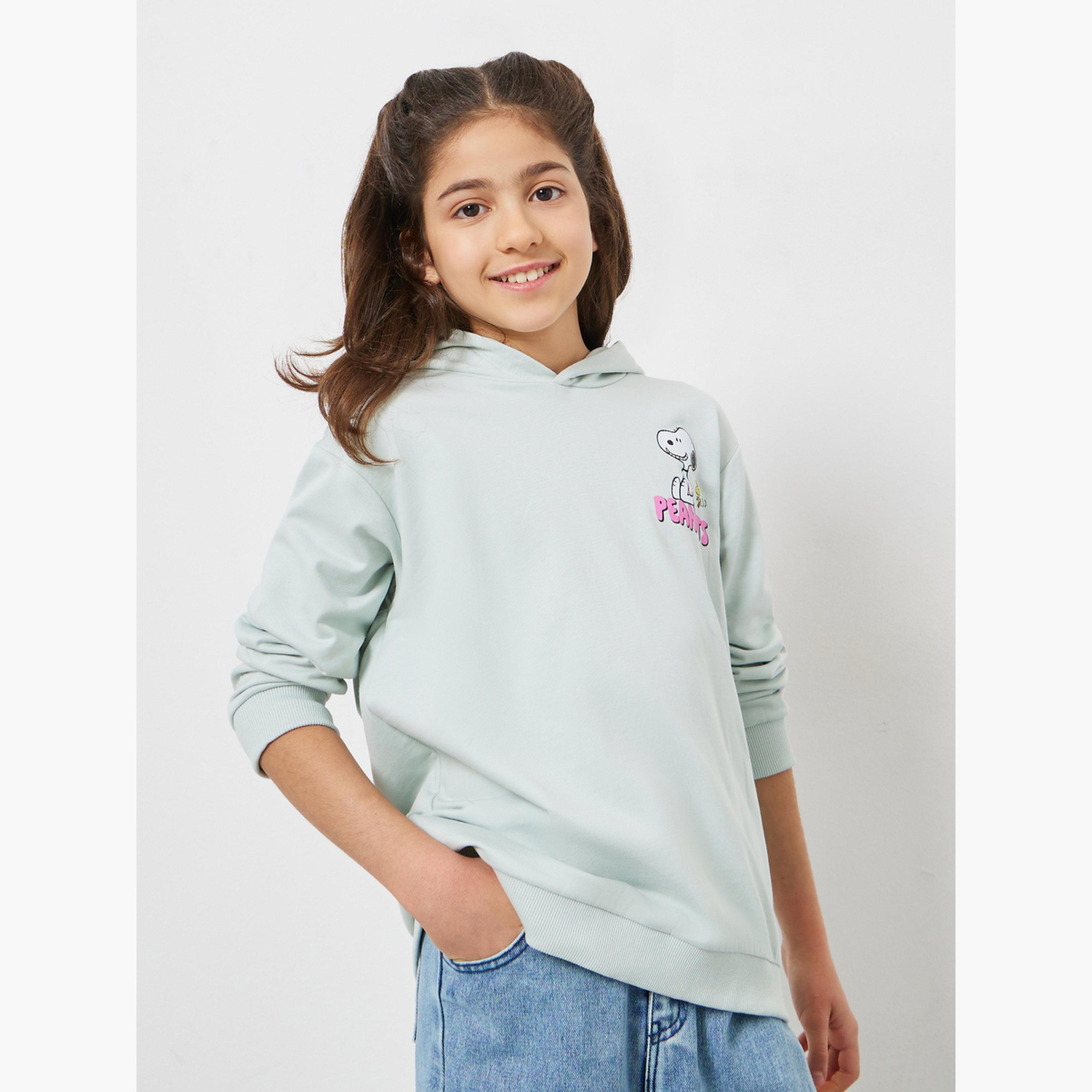 Styli Teens Peanuts Graphic Cotton Hoodie-girls-clothing-sweatshirts-image-1