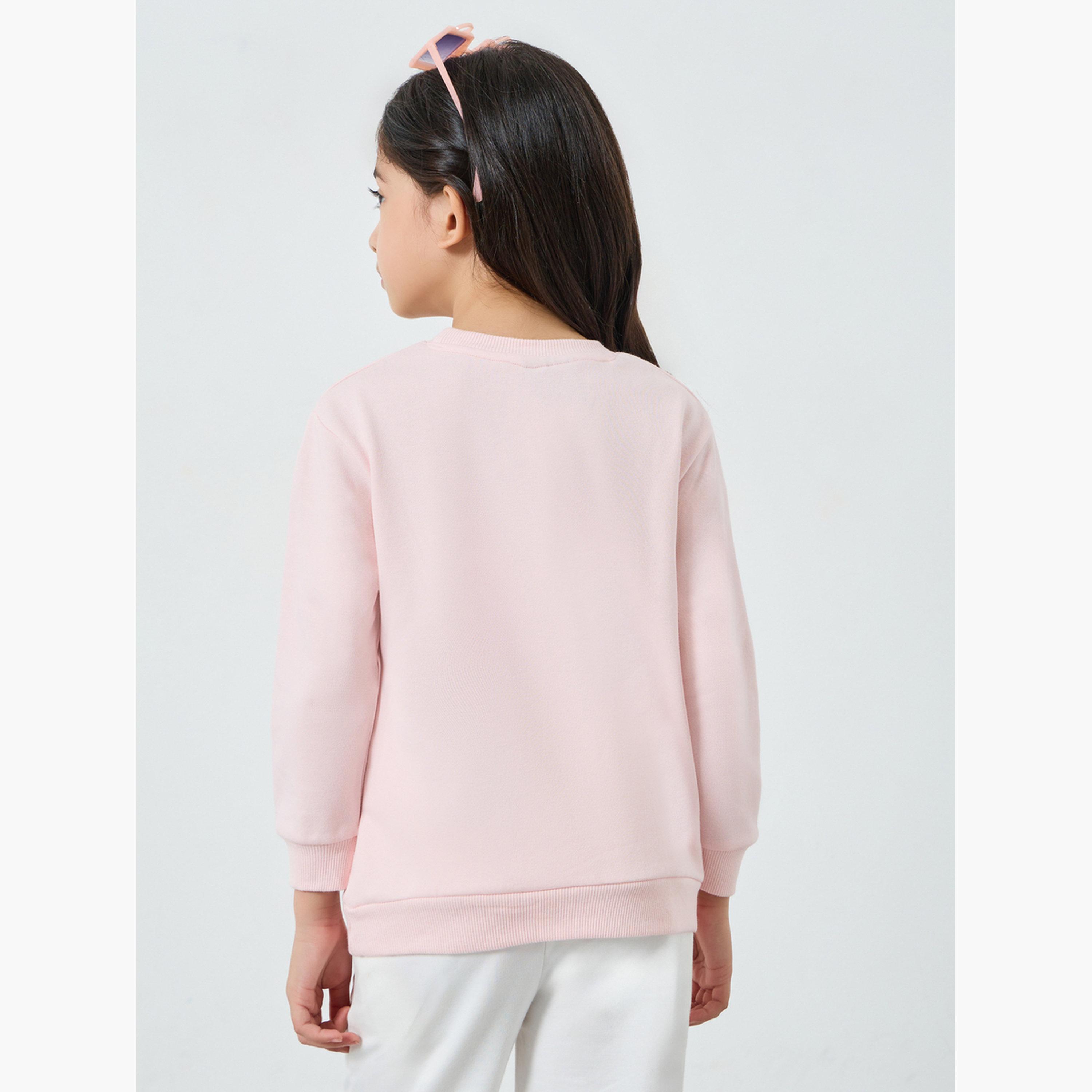 Styli Girls Cotton Minnie Mouse Graphic Sweatshirt-girls-clothing-sweatshirts-image-4