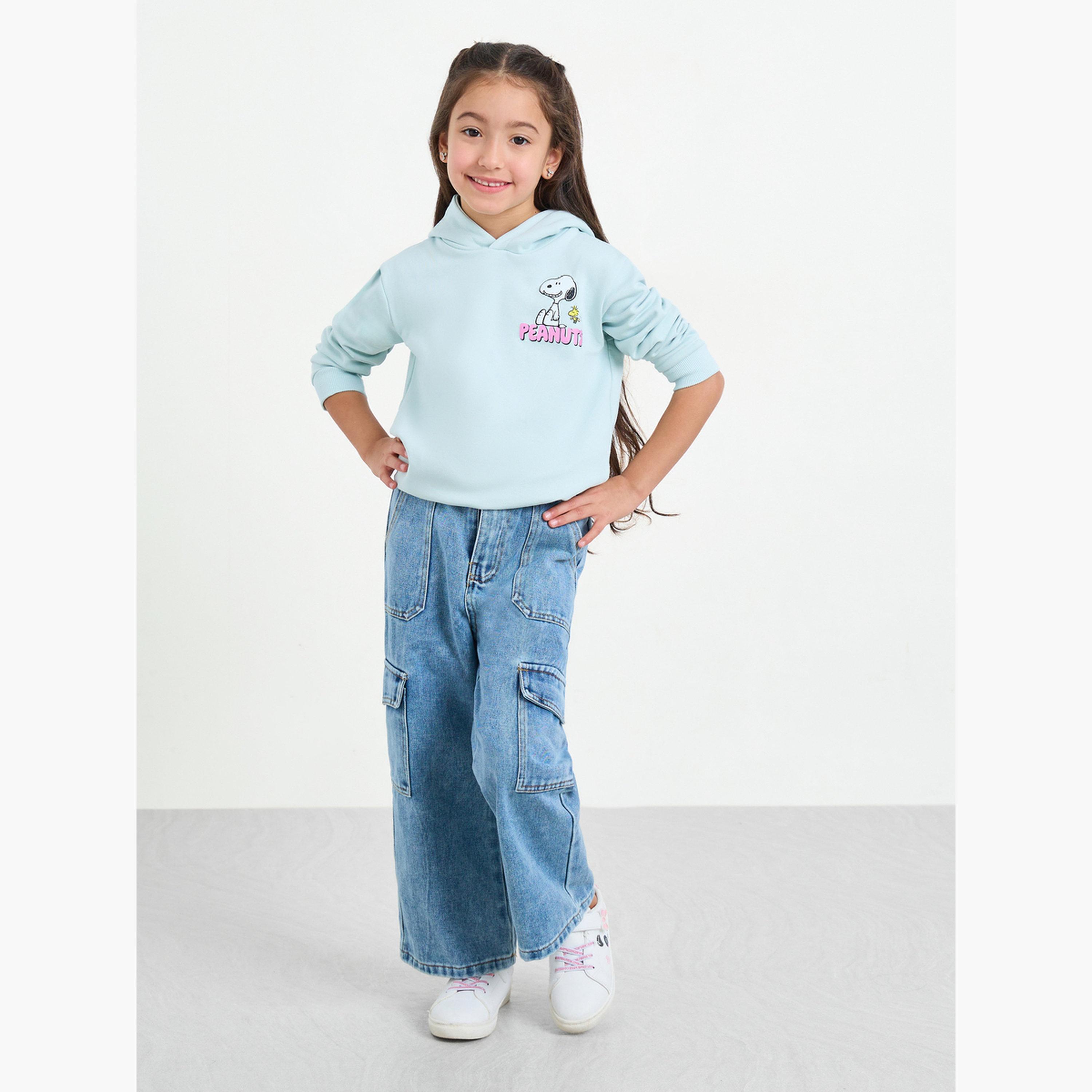 Styli Girls Blue Peanuts Graphic Hoodie-girls-clothing-sweatshirts-image-2